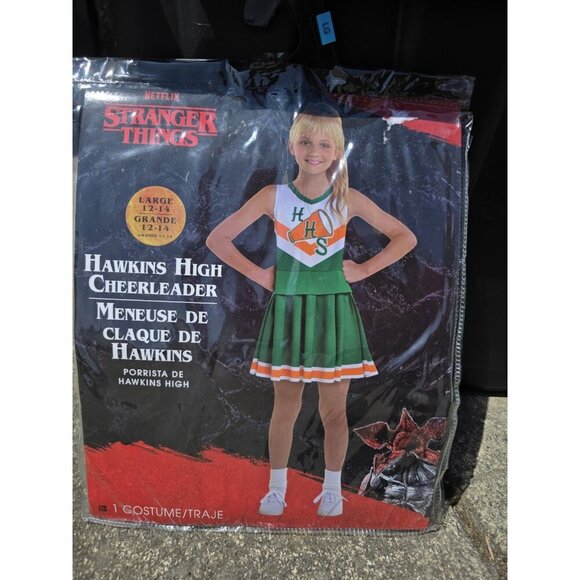 Stranger Things Hawkins High Cheer Halloween Costume Girls Large 12/14‎ 2 Pc Set - Picture 4 of 9